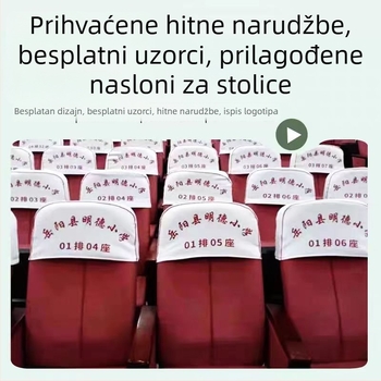 Set navlaka za naslon stolca za kino, školu i dvoranu – poliester sa spandexom, lagani luksuz, pravokutni oblik