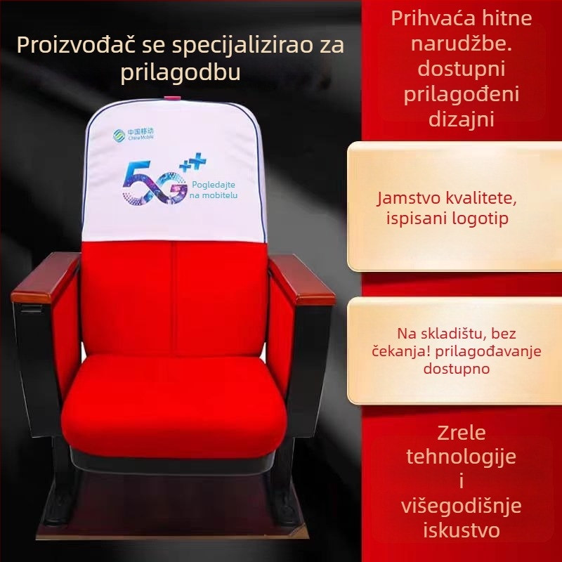 Set navlaka za naslon stolca za kino, školu i dvoranu – poliester sa spandexom, lagani luksuz, pravokutni oblik