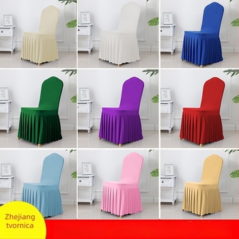 Elastična plisirana navlaka za stolicu, debela, poliester, za vjenčanja i hotele