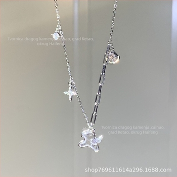 Srebro 925 ogrlica s kristalnim ugradom – Novi kineski stil, Personalizirani trend