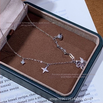 Srebro 925 ogrlica s kristalnim ugradom – Novi kineski stil, Personalizirani trend