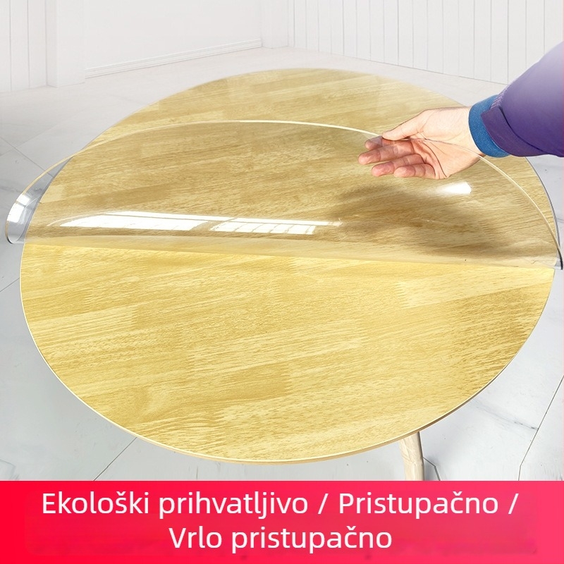 Prozirna okrugla podloga za stol, vodootporna, otporna na ulja, zaštita od opeklina, za kućnu upotrebu