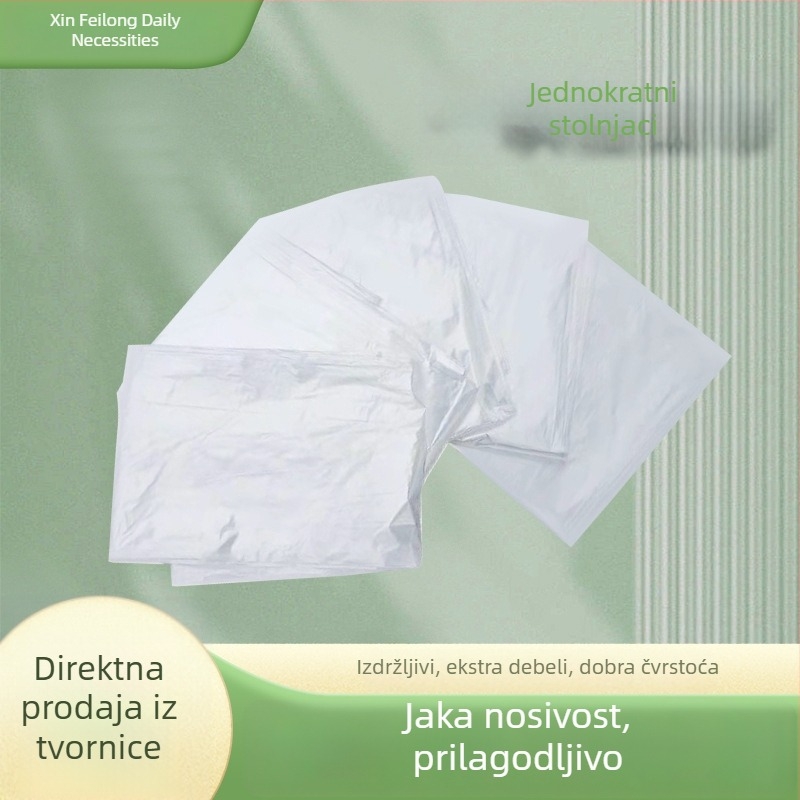 Deblji jednokratni PE stolni ubrus, u jednom komadu, sklopiv, otporan na prašinu, za hotele i kućnu upotrebu