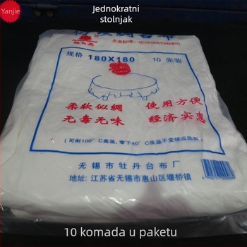 Jednokratni kvadratni plastični stolnjak s imitacijom svile, debeli, debljina 1, pakiranje 100 kom, za catering, restorane i hotele