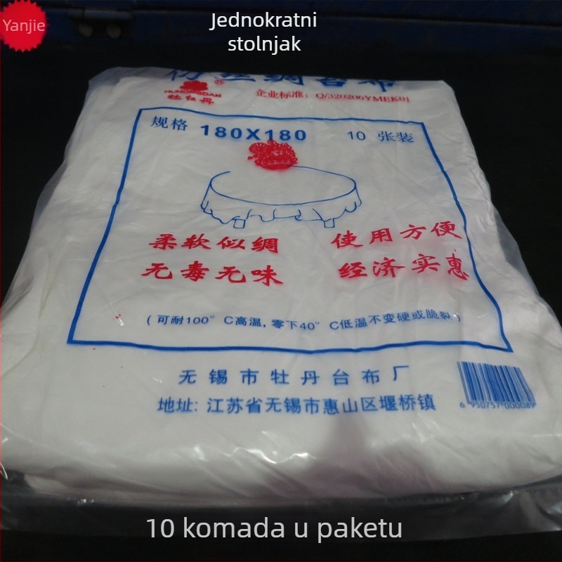 Jednokratni kvadratni plastični stolnjak s imitacijom svile, debeli, debljina 1, pakiranje 100 kom, za catering, restorane i hotele