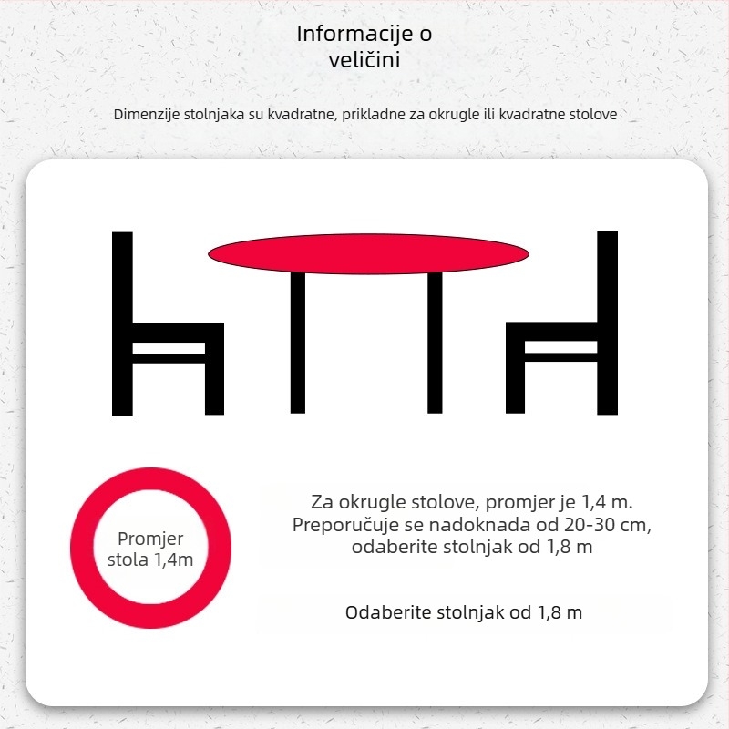 Jednokratni plastični stolnjak, vodootporan i otporan na masnoću, debeli, kvadratnog/pravokutnog oblika, za hotele, restorane i bankete.