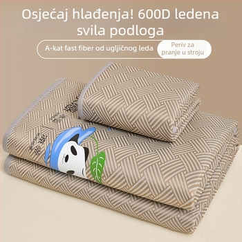 Set od 3 podnih prostirki za krevet — ledena svila, viskoza vlakna, sklopive, tiskana tkanina