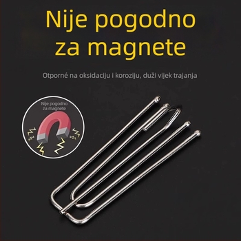 Kuke za zavjese od nehrđajućeg čelika, četverozubni dizajn, klipse i kopče