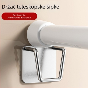 Teleskopski nosač zavjese s ljepilom – bez bušenja, od plastike, moderni minimalistički stil, nosivost do 1 kg