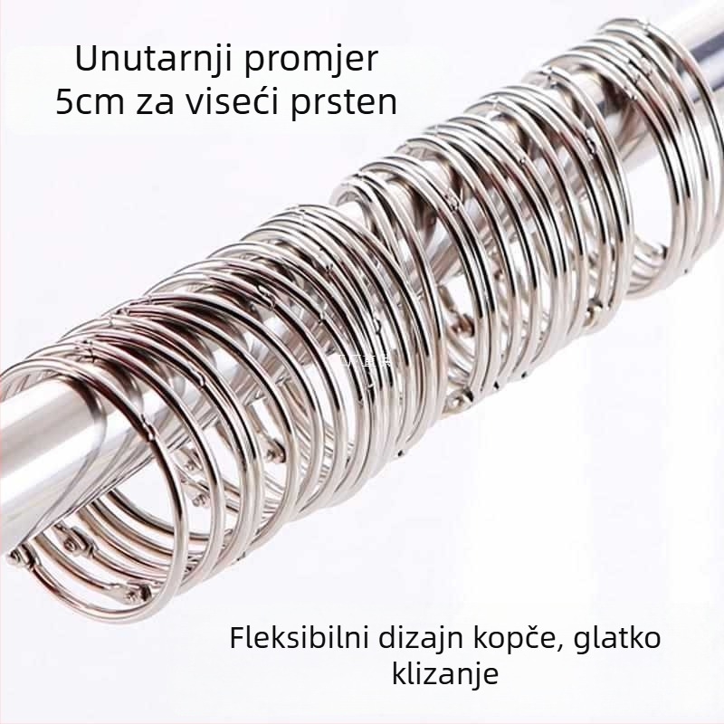 Bakarni prsten za zavjesu za tuš, jednokuka, moderni minimalistički stil