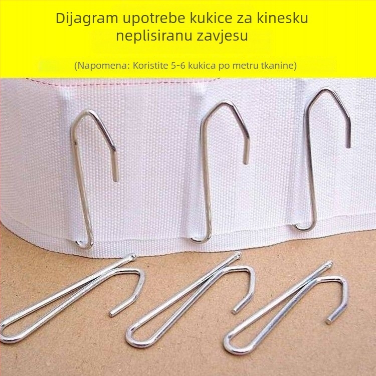 68 mm jedini S kuka za zavjese, za plisane zavjese, elektroplatirani željezni spoj