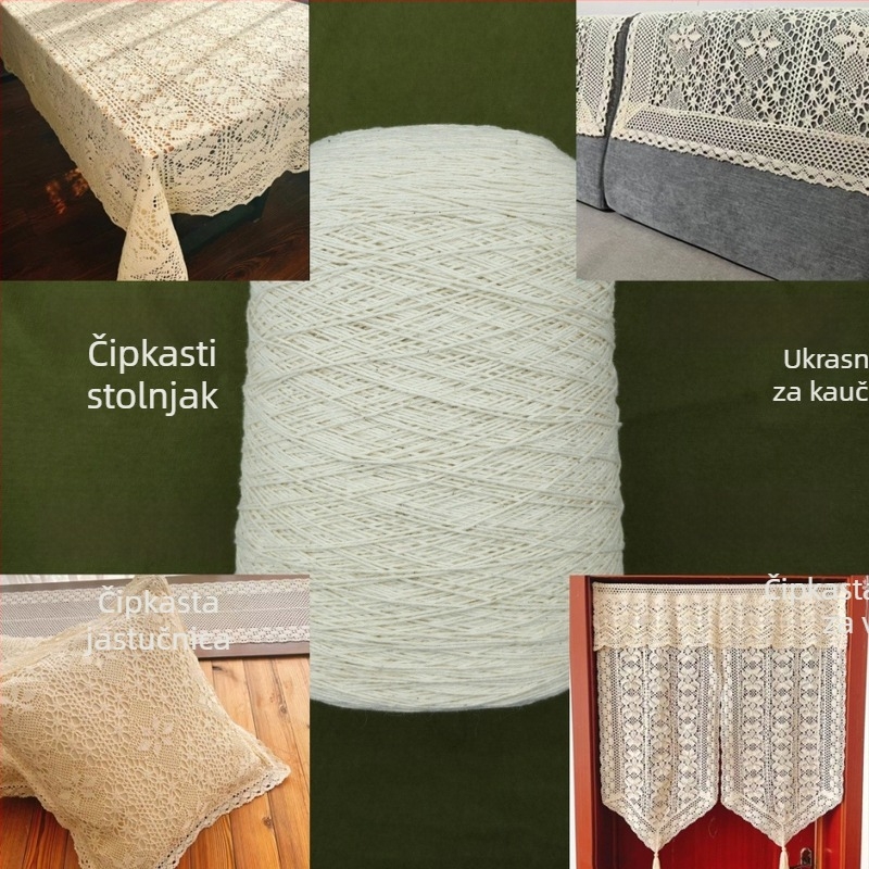 Pređa za kukičanje – 100% pamuk, duljine 3000 m, za šalove, Zavjese i kućnu tekstiliju