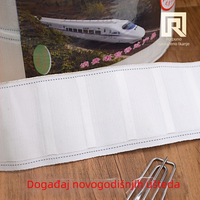 Traka za zavjese s kukama, širina 7 cm, razmak rupa 2,5 cm, bijela, 10 godina jamstva