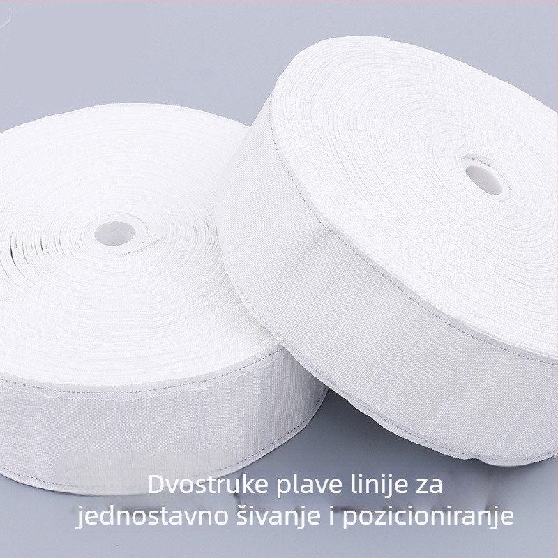 Traka za zavjese s kukama, širina 7 cm, razmak rupa 2,5 cm, bijela, 10 godina jamstva
