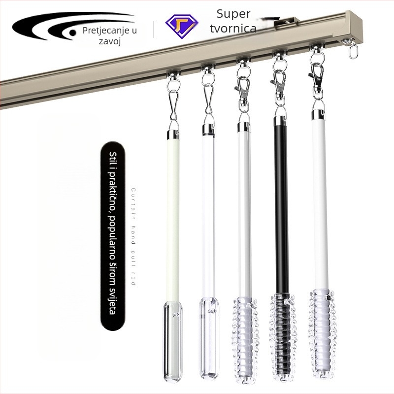 Ručna poluga za zavjese – aluminijska legura, dodatak za zavjese, za viseće zavjese