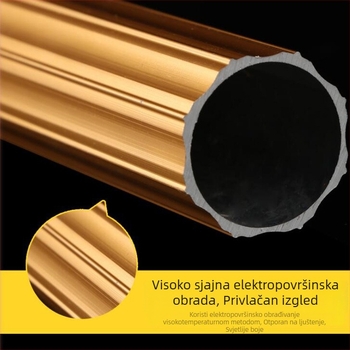 Rimska zavjesa šipka, aluminijska legura, model JH1003, marka Jiamai, dekorativna glava i prsten nosača, moderni minimalistički stil