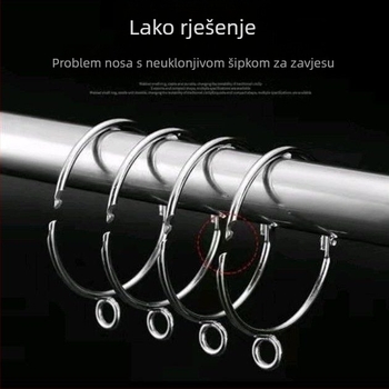 Nerđajući čelični prsten za zavjese s kopčom, tuš-zavjese, pribor za zavjese (Kategorija: Drugo; Marka: Drugo; Materijal: Drugo; Stil: Drugo)