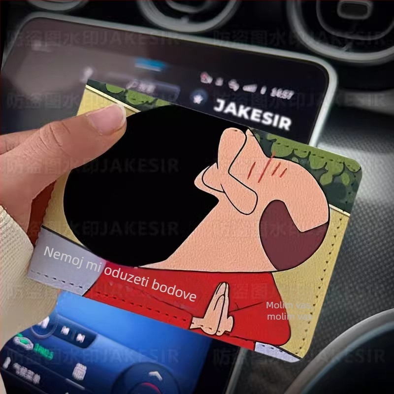 Držač vozačke – Crayon-stil Personalizirana kožna futrola za automobil, zaštitni poklopac, unisex; Materijal: PU; Podstava: umjetna koža