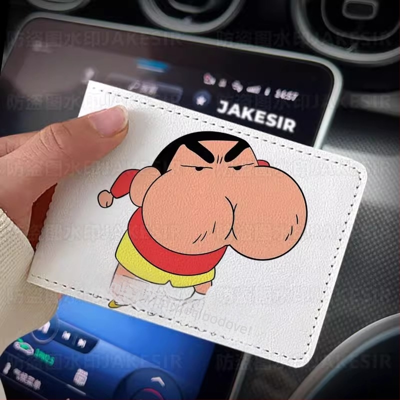 Držač vozačke – Crayon-stil Personalizirana kožna futrola za automobil, zaštitni poklopac, unisex; Materijal: PU; Podstava: umjetna koža
