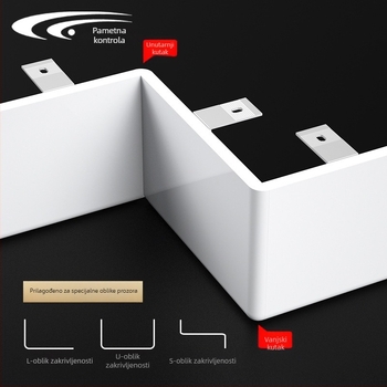 Kutija za zavjese s integriranim gornjim vodilom, tijelo od aluminijske legure, model 2000, marka Overtaking on Curve, stil moderni minimalizam