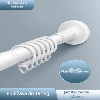 Teleskopska zavjesa šina sa bočnim montiranjem kuka tipa, tiha instalacija, bez čavla; kompatibilno s rimskom šipkom i kliznim vodilicama