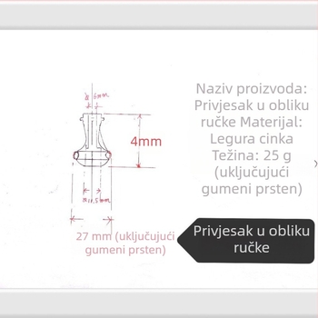 Privjesak u obliku ruke od cinkovog legura