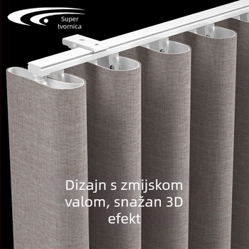 Unutarnja serpentinasta šina za prozor 1017 — aluminijska legura, za viseće zavjese, moderni minimalistički stil