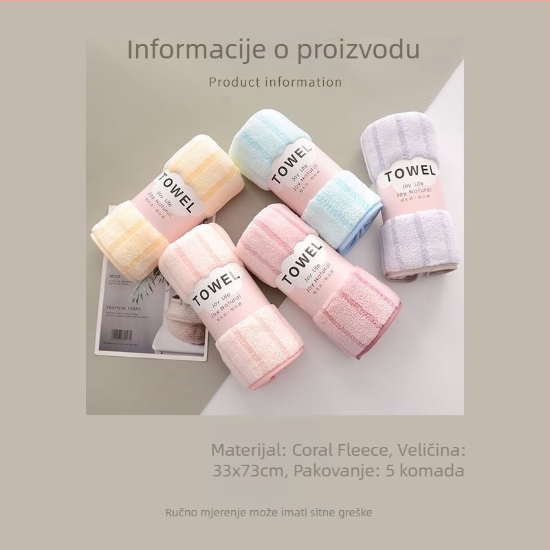 Happy Prince ručnik za lice od koralnog flisa, Jacquard 150D, izrezani pile, spiralna vlakna, 50–80 g, mekan i upijajući
