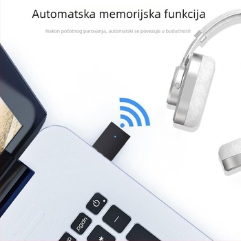 USB Bluetooth audio odašiljač za stolno računalo i prijenosno — USB sučelje, Bluetooth 5.0, 2.4 GHz, domet 3 m, vanjsko napajanje