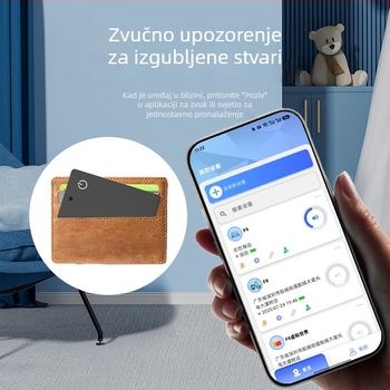 Izuzetno tanak kartični tracker protiv gubitka s GPS-om, bežično punjenje, vodootporan dizajn, kompatibilan s iOS-om, Androidom i HarmonyOS-om, baterija 120 mAh