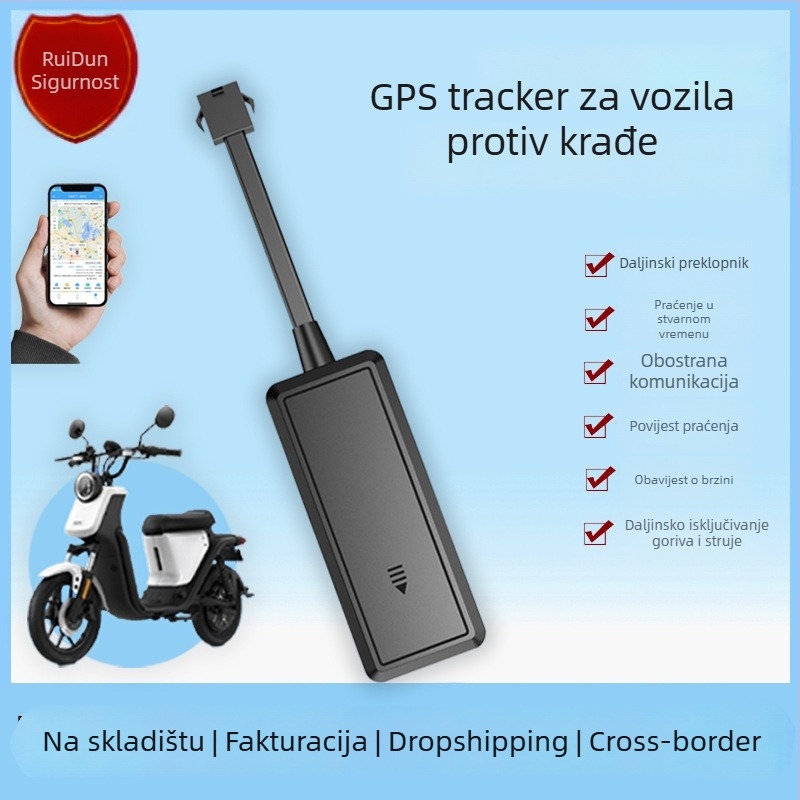 Beidou satelitski GPS anti-krađa uređaj za električna vozila i motocikle – Model 90100, 128MB memorije, GPS točnost 5m, Alarmni načini: vibracije, prekid napajanja, mobilni alarm, ograđa, prekoračenje brzine