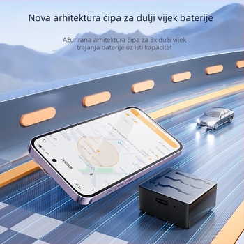 GPS lokator za automobil s BeiDou navigacijom (točnost 5m; memorija 1024MB; vijek baterije 720h; načini alarma: vibracija, isključenje napajanja, SOS, geofence, prekoračenje brzine; karte Baidu i Amap)