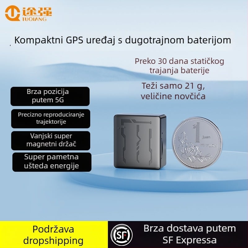 GPS lokator za automobil s BeiDou navigacijom (točnost 5m; memorija 1024MB; vijek baterije 720h; načini alarma: vibracija, isključenje napajanja, SOS, geofence, prekoračenje brzine; karte Baidu i Amap)