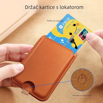 Magnetski držač kartica – lokator, domet 50 m, baterija 120 mAh, USB-C punjenje, kompatibilan s iOS-om, magnetski nosač za telefon i karticu