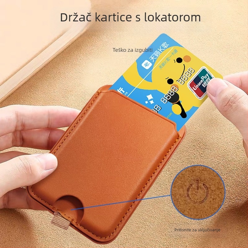 Magnetski držač kartica – lokator, domet 50 m, baterija 120 mAh, USB-C punjenje, kompatibilan s iOS-om, magnetski nosač za telefon i karticu