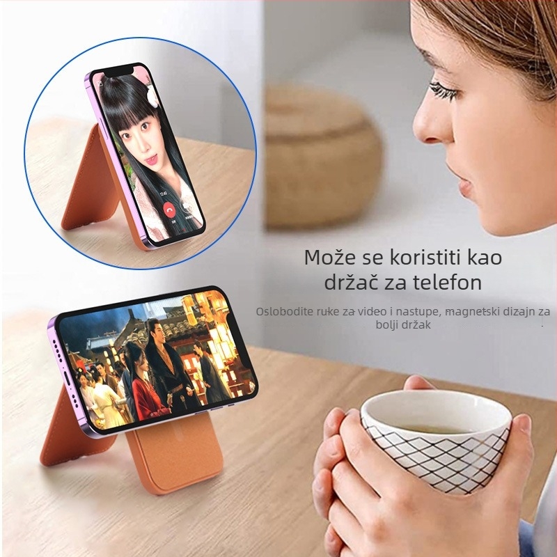 Magnetski držač kartica – lokator, domet 50 m, baterija 120 mAh, USB-C punjenje, kompatibilan s iOS-om, magnetski nosač za telefon i karticu