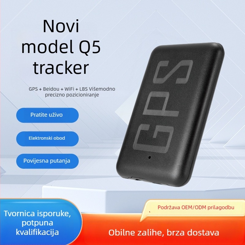 Q5 uređaj za praćenje vozila - IP68 vodootporan, višestruko pozicioniranje (GPS Beidou WiFi LBS), alarm geofence, litij baterija, magnetsko punjenje