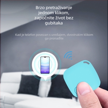 Bluetooth 5.2 protivgubitnički selfie daljinski s lokatorom, Dvosmjerni alarm, Domet 15–30 m, CR2032 baterija