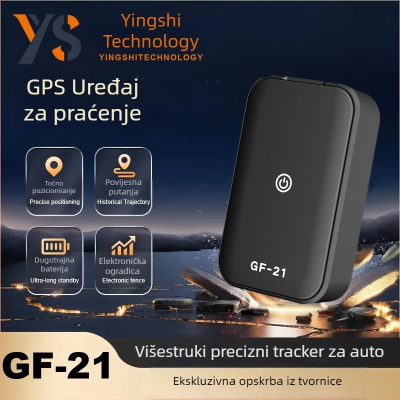 GF21 GPS lokator s točnošću 10 m; načini alarma vibracija, SOS i mobilni alarm; polimerna baterija 96 h; vodootporan