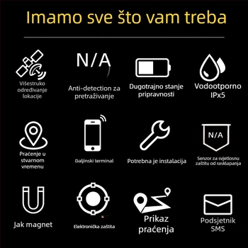 GPS lokator sa snažnim magnetom, instalacija bez ugradnje, anti‑krađa uređaj i bežični trajni tracker — model TQ744, GPS točnost 10 m, alarm o ogradi, IPx5 vodootpornost, memorija 32+32