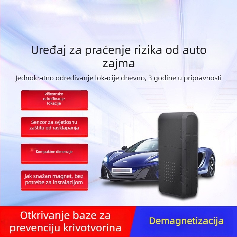 GPS lokator sa snažnim magnetom, instalacija bez ugradnje, anti‑krađa uređaj i bežični trajni tracker — model TQ744, GPS točnost 10 m, alarm o ogradi, IPx5 vodootpornost, memorija 32+32