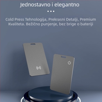 Find My Kartica za novčanik – lokator protiv gubitka s NFC i bežičnim punjenjem (kompatibilno s iOS-om, NFC, bežično punjenje, težina 10 g)