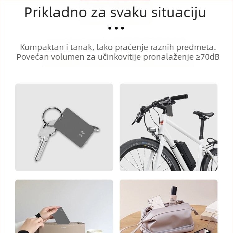 Find My Kartica za novčanik – lokator protiv gubitka s NFC i bežičnim punjenjem (kompatibilno s iOS-om, NFC, bežično punjenje, težina 10 g)