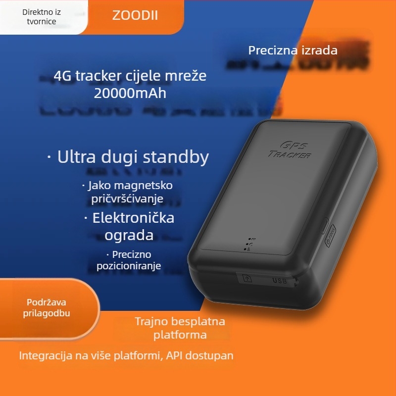 4G Beidou dvostruki GPS lokalizator za vozila, kompatibilan sa svim mrežama, praćenje protiv krađe, 20.000 mAh velika baterija, dug radni vijek, magnetski prijenosni