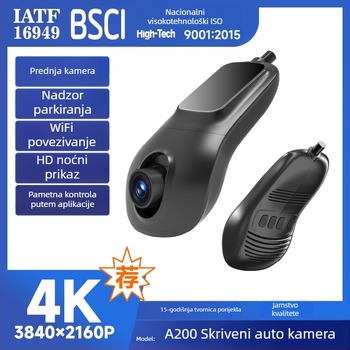 Automobilska dash kamera - Skriveni WiFi, Dualni objektiv, 170° kut gledanja, 12V, bez zaslona (dualni objektiv; 170° kut gledanja; WiFi; 12V; bez zaslona)