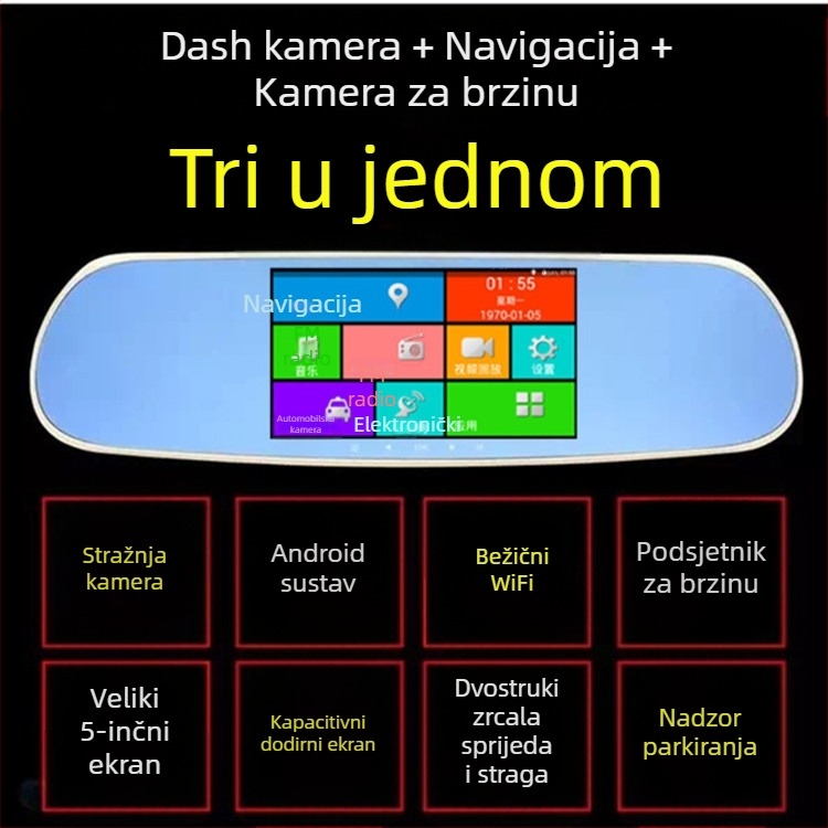 X6 dvostruka leća automobilsku kameru, 170° široki kut, petlja snimanja, podrška do 32GB TF kartice