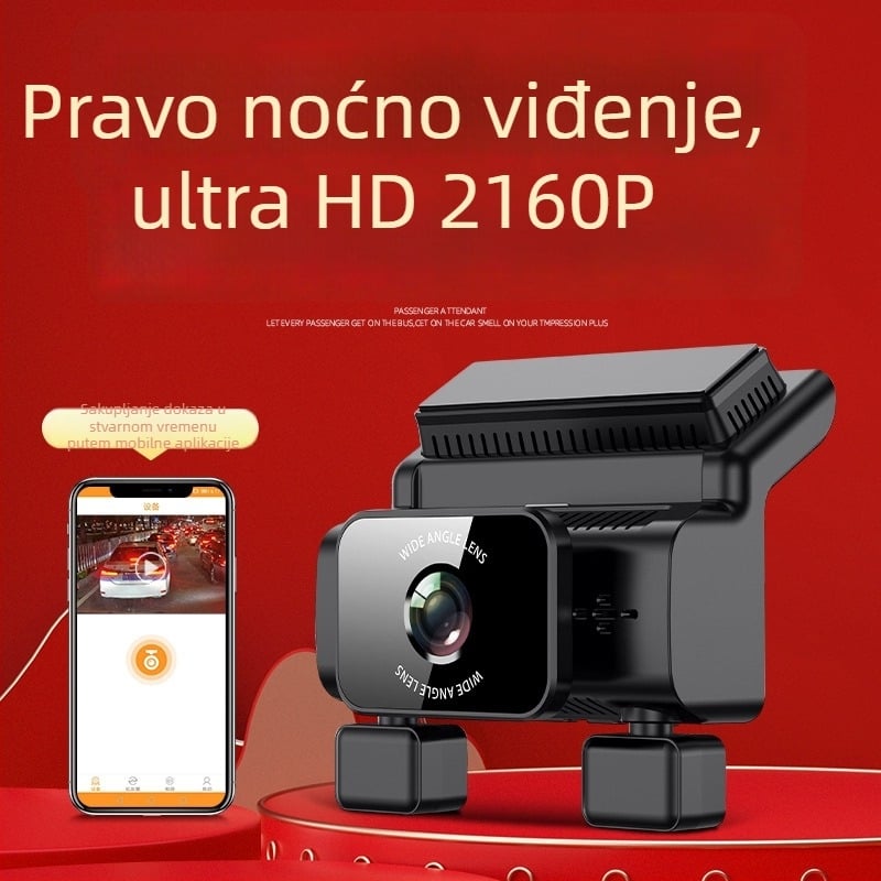 Visionary dash kamera za automobil, 2160p, 170° široki kut, Wi‑Fi, 3,0-inčni dodirni zaslon, ciklično snimanje, slika stražnjeg pogleda