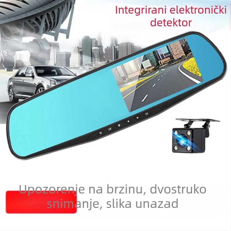 Dash kamera s dvije kamere (prednja i stražnja), noćni vid, slika prilikom vožnje unatrag, bežični nadzor parkiranja