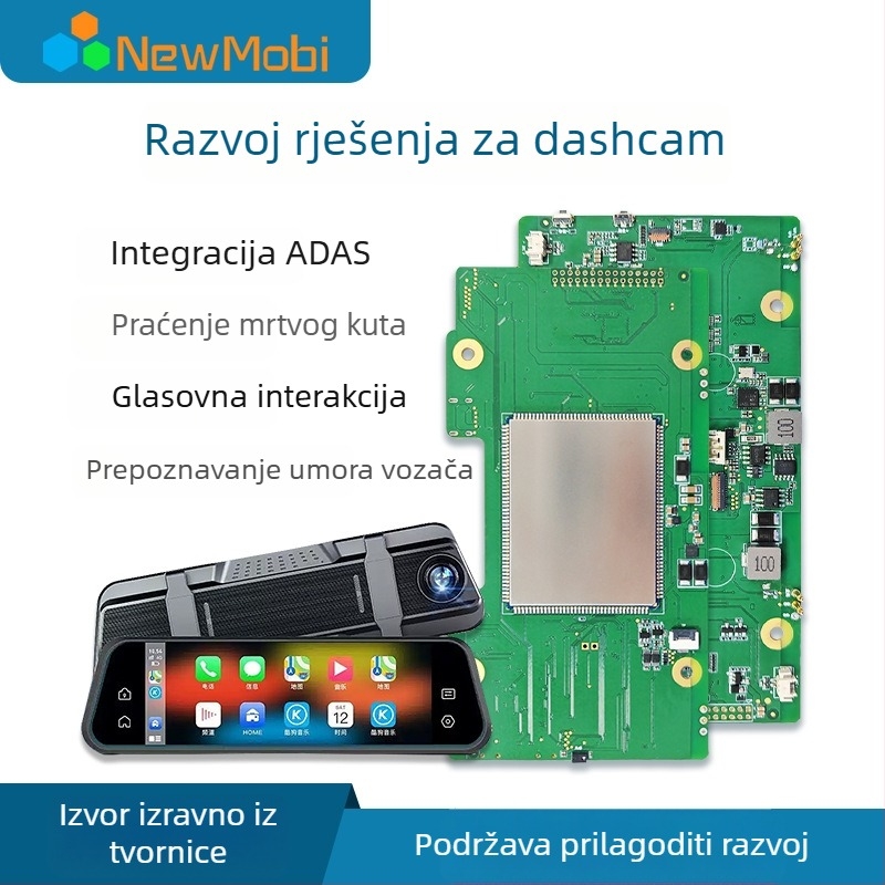 Android temeljen pametni retrovizor automobila s dvostrukim 13MP kamerama | 1080p snimanje, F2.0, Quad/Octa jezgre, 2GB+16GB–6GB+128GB; ADAS, vožnja unazad, detekcija mrtvog kuta, glasovno upravljanje