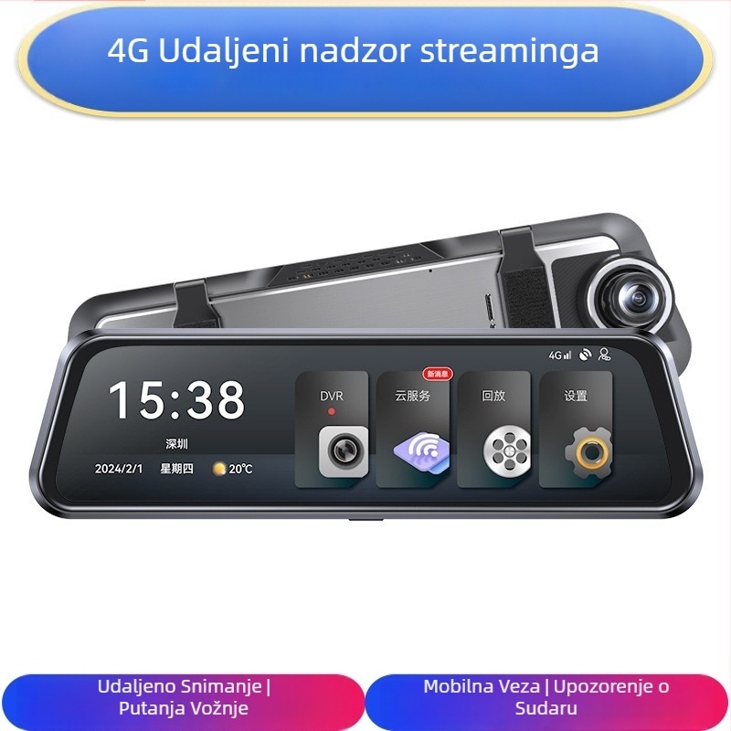 4G daljinsko nadgledanje s cloud zapisom, prednja i stražnja dvostruka kamera, GPS pozicioniranje, 2160P rezolucija